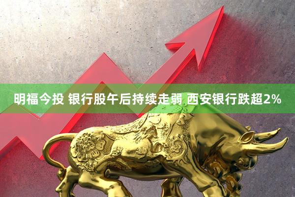 明福今投 银行股午后持续走弱 西安银行跌超2%