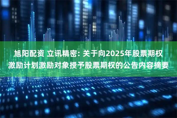 旭阳配资 立讯精密: 关于向2025年股票期权激励计划激励对象授予股票期权的公告内容摘要